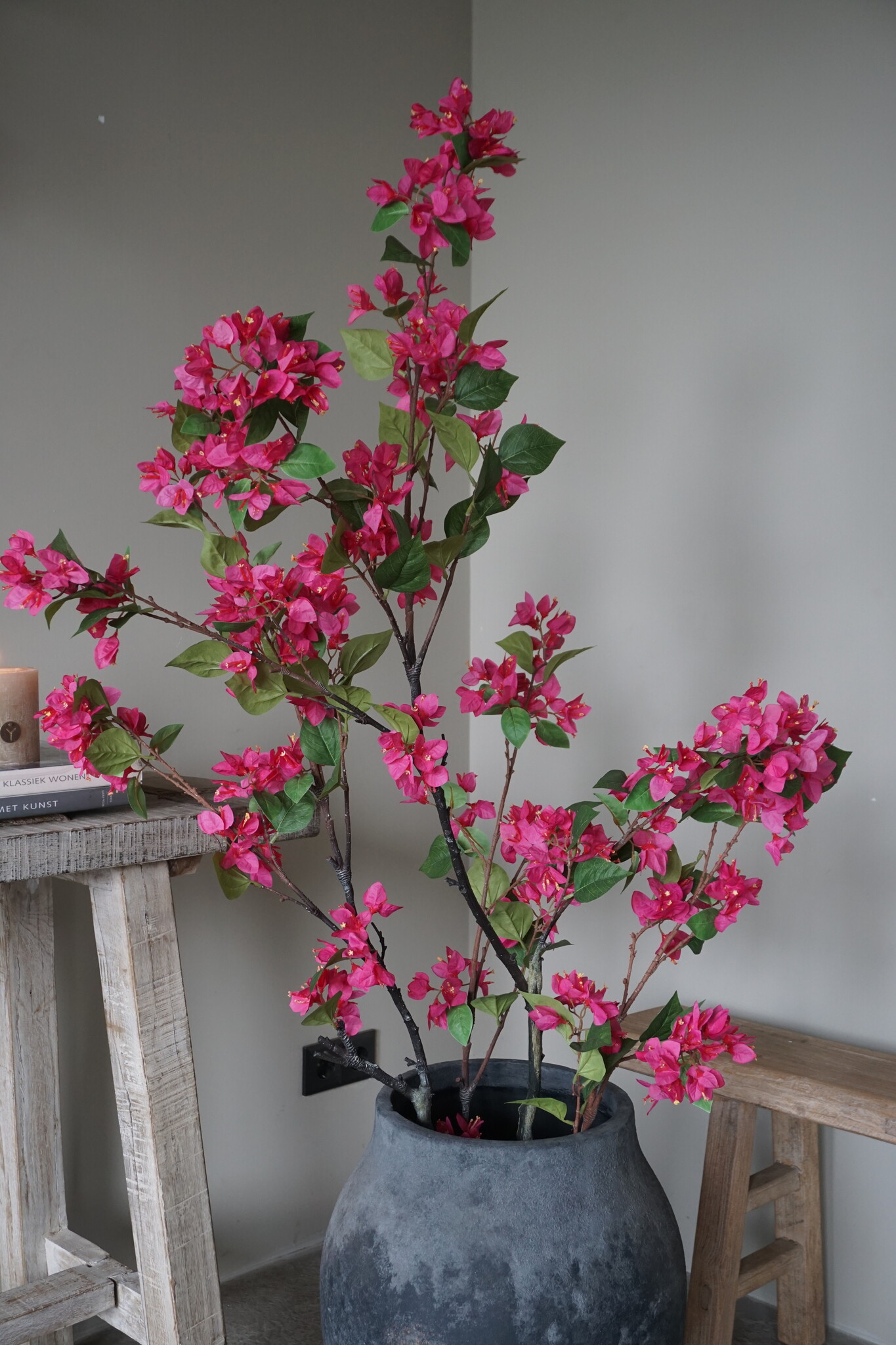 Rene Houtman Kunstbloem Bougainvillea Roze | Zijden | H155 cm