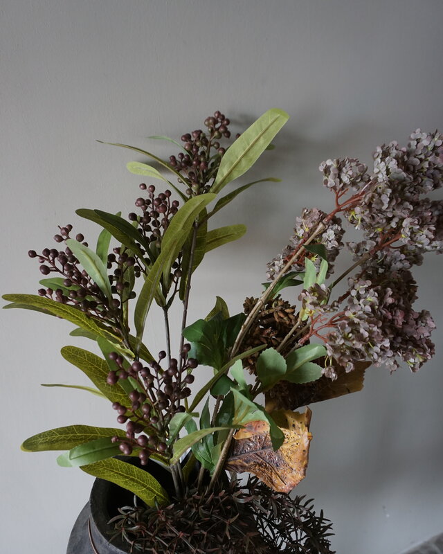 Rene Houtman Kunstbloemen Boeket Bruin | Zijden | L75 cm