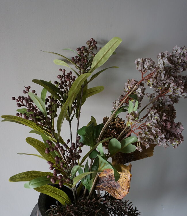 Rene Houtman Kunstbloemen Boeket Bruin | Zijden | L75 cm