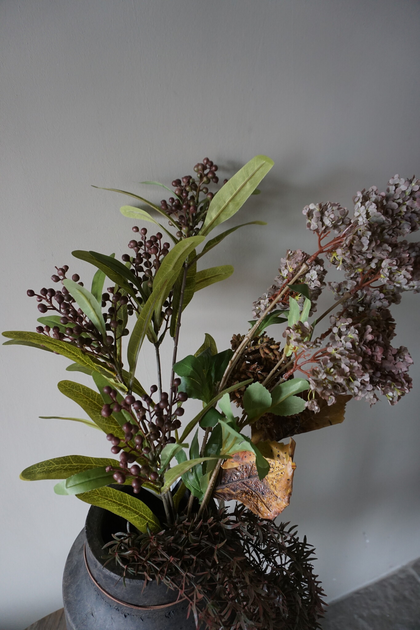 Rene Houtman Kunstbloemen Boeket Bruin | Zijden | L75 cm