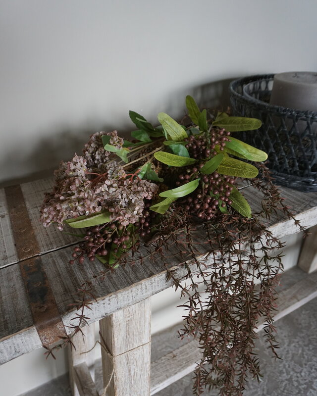 Rene Houtman Kunstbloemen Boeket Bruin | Zijden | L75 cm