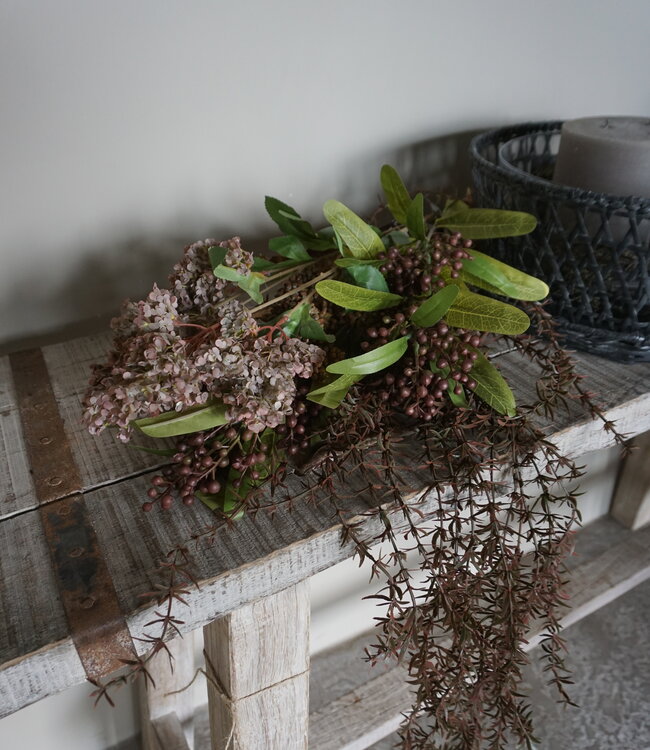 Rene Houtman Kunstbloemen Boeket Bruin | Zijden | L75 cm