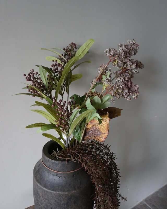 Rene Houtman Kunstbloemen Boeket Bruin | Zijden | L75 cm