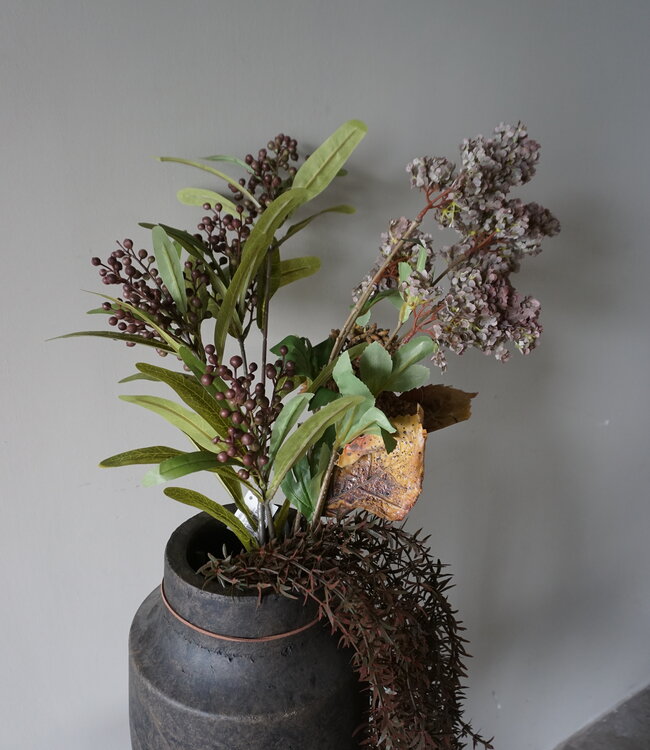 Rene Houtman Kunstbloemen Boeket Bruin | Zijden | L75 cm