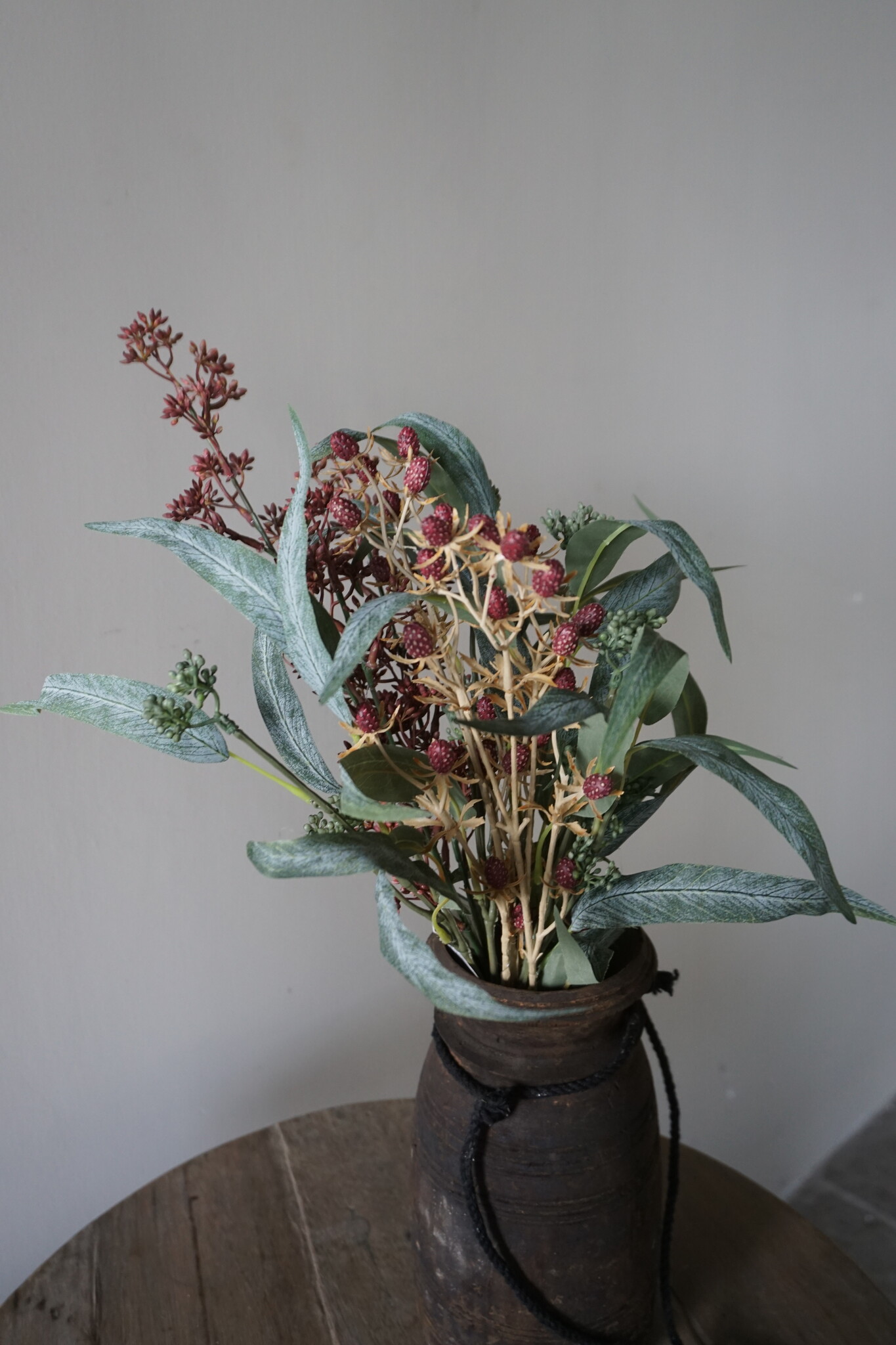 Rene Houtman Kunstbloemen Boeketje Rood | Zijden | L50 cm