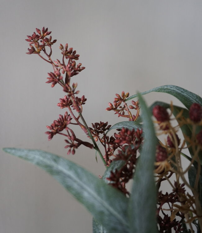 Rene Houtman Kunstbloemen Boeketje Rood | Zijden | L50 cm