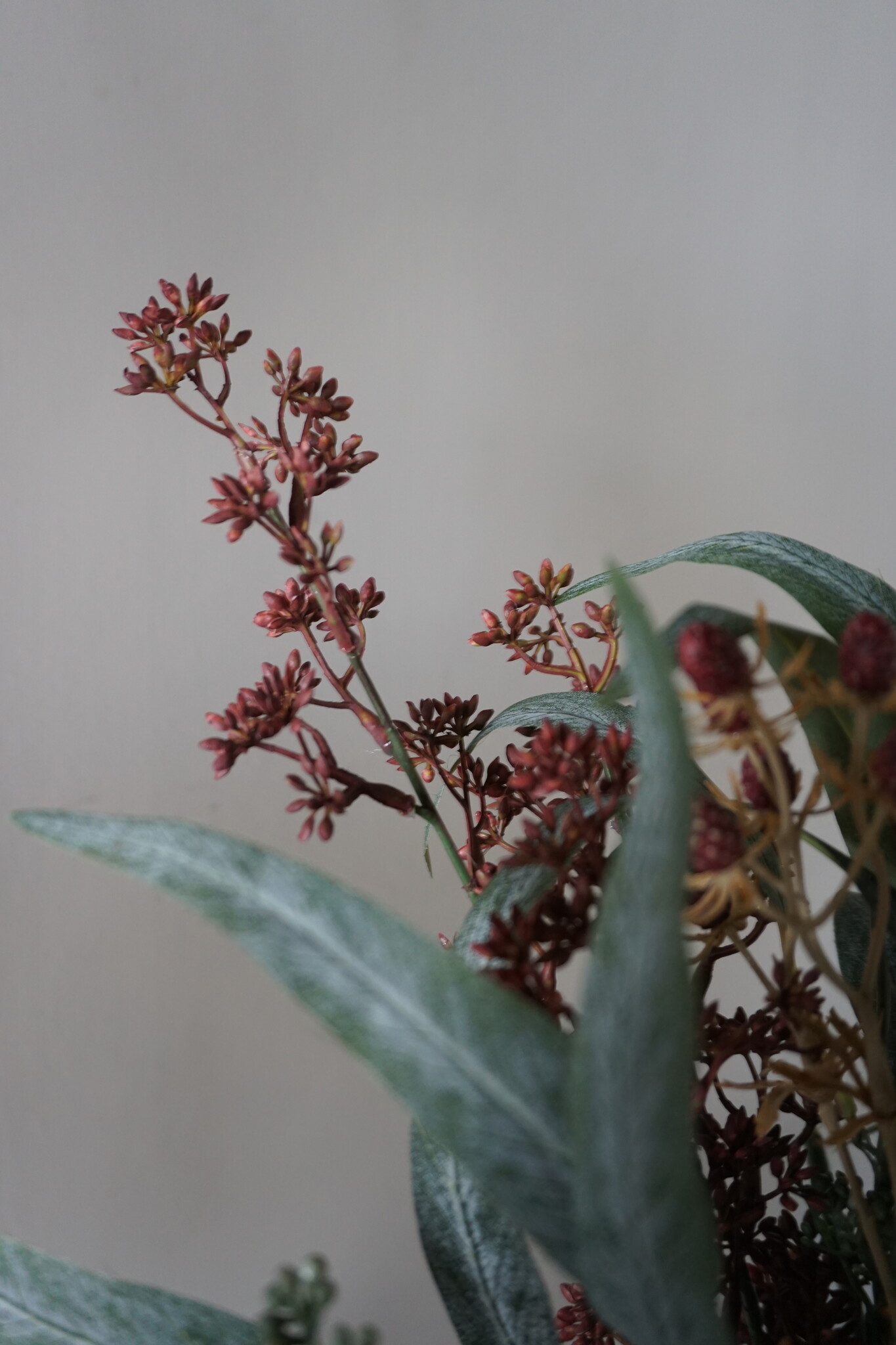 Rene Houtman Kunstbloemen Boeketje Rood | Zijden | L50 cm