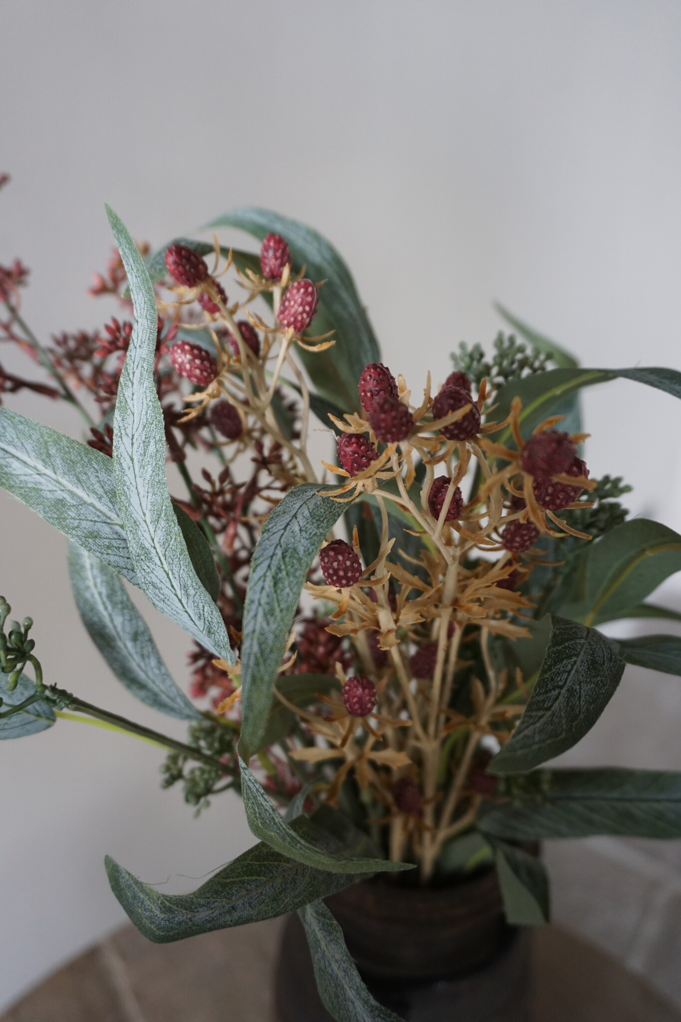 Rene Houtman Kunstbloemen Boeketje Rood | Zijden | L50 cm