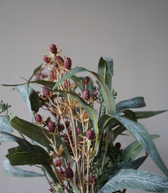 Rene Houtman Kunstbloemen Boeketje Rood | Zijden | L50 cm