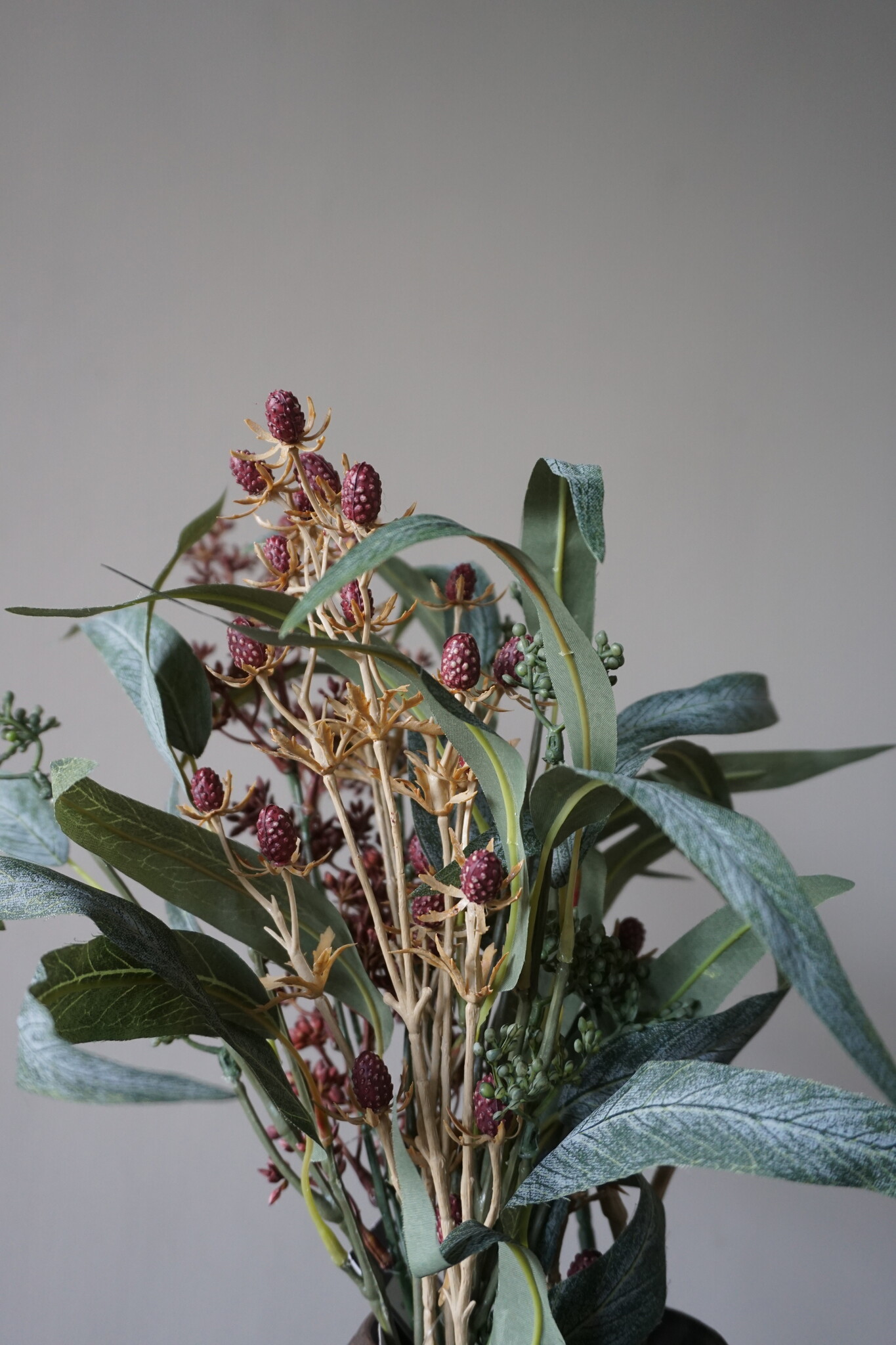 Rene Houtman Kunstbloemen Boeketje Rood | Zijden | L50 cm