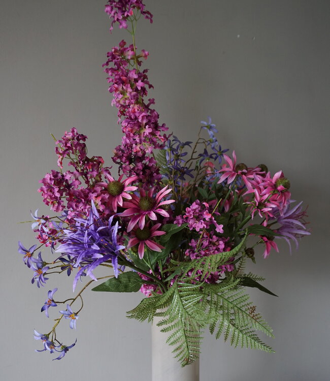 Rene Houtman Kunstbloemen Boeket Fleurig | Zijden Bloemen | L90 cm