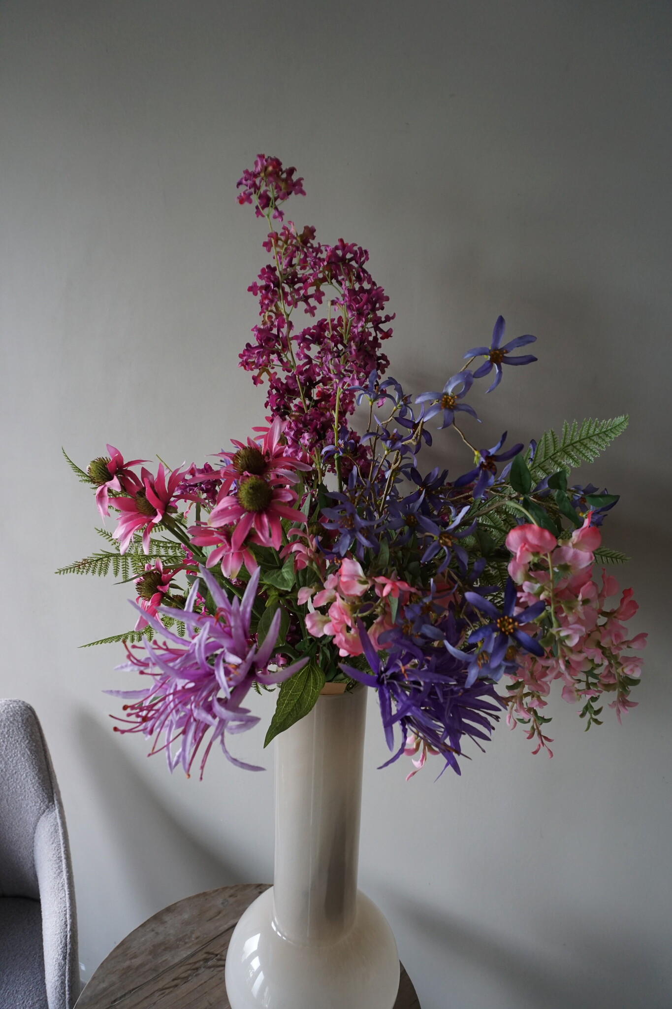 Rene Houtman Kunstbloemen Boeket Fleurig | Zijden Bloemen | L90 cm