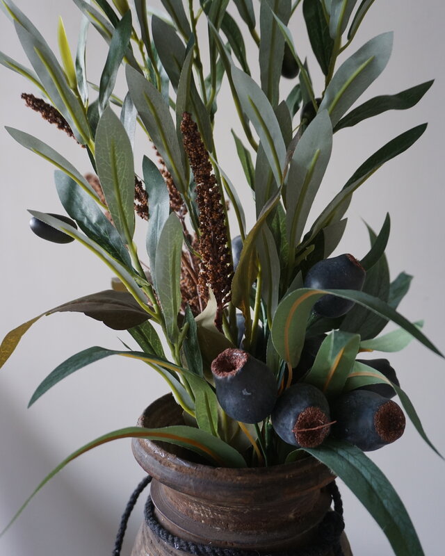 Rene Houtman Kunstbloemen Toef | Groen Olijf | L60 cm