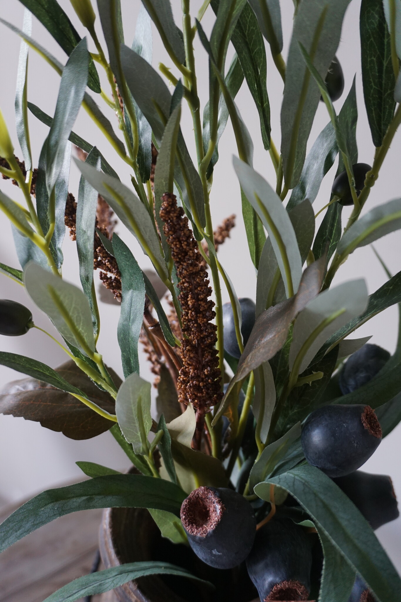 Rene Houtman Kunstbloemen Toef | Groen Olijf | L60 cm