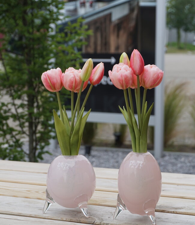 Rene Houtman Kunstbloem Real Touch Tulpen | Roze | 5 Stuks | L29 Cm