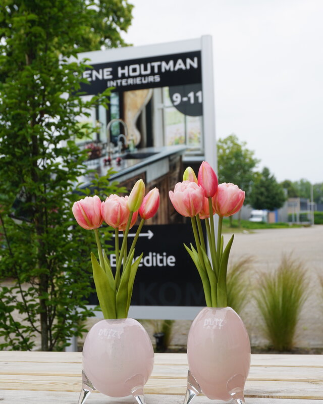 Rene Houtman Kunstbloem Real Touch Tulpen | Roze | 5 Stuks | L29 Cm