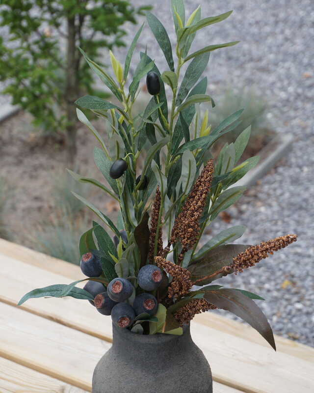 Rene Houtman Kunstbloemen Toef | Groen Olijf | L60 cm