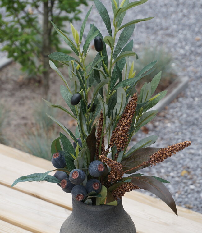 Rene Houtman Kunstbloemen Toef | Groen Olijf | L60 cm