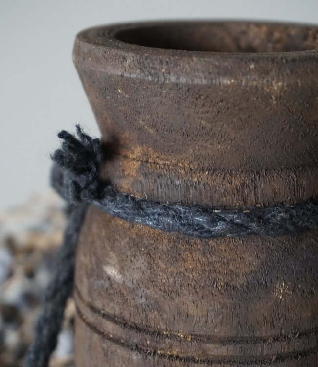 Rene Houtman Nepalese Houten Pot | Mini | H13 x D7,5 cm