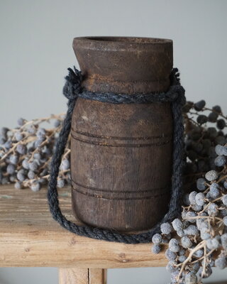 Rene Houtman Nepalese Houten Pot | Mini | H13 x D7,5 cm