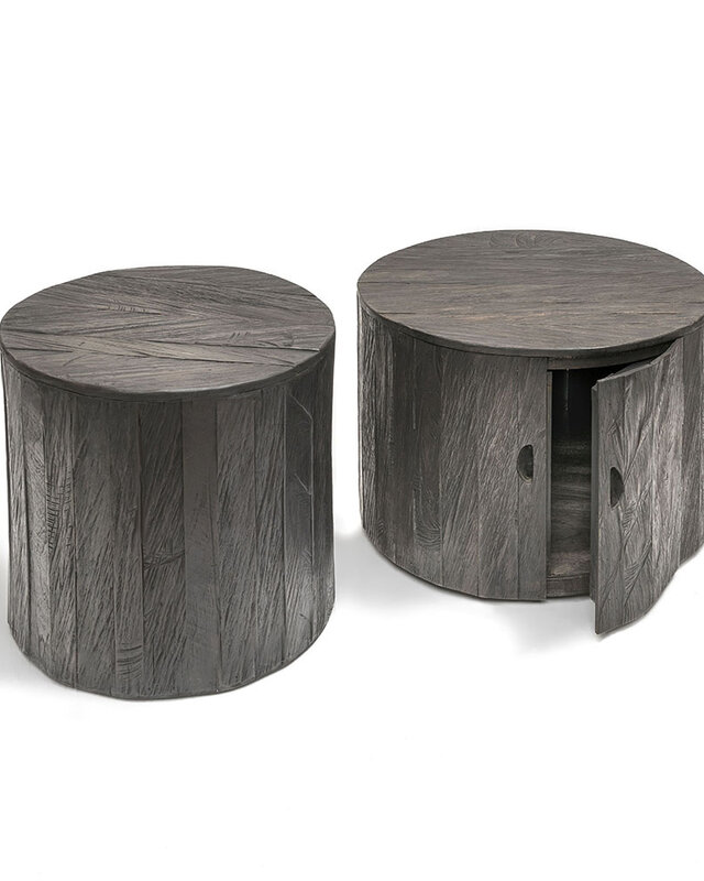 Gommaire Salontafel Orly Met Deuren Vergrijsd Teak - 2 Maten
