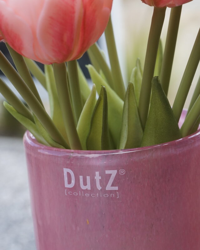Rene Houtman Kunstbloem Real Touch Tulpen | Roze | 5 Stuks | L29 Cm