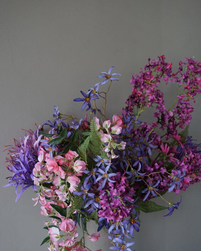 Rene Houtman Kunstbloemen Boeket Fleurig | Zijden Bloemen | L90 cm