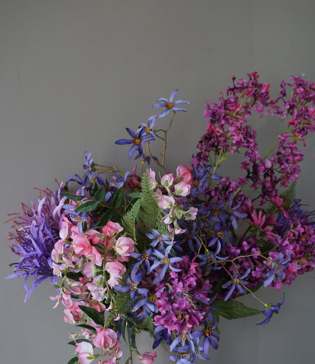 Rene Houtman Kunstbloemen Boeket Fleurig | Zijden Bloemen | L90 cm