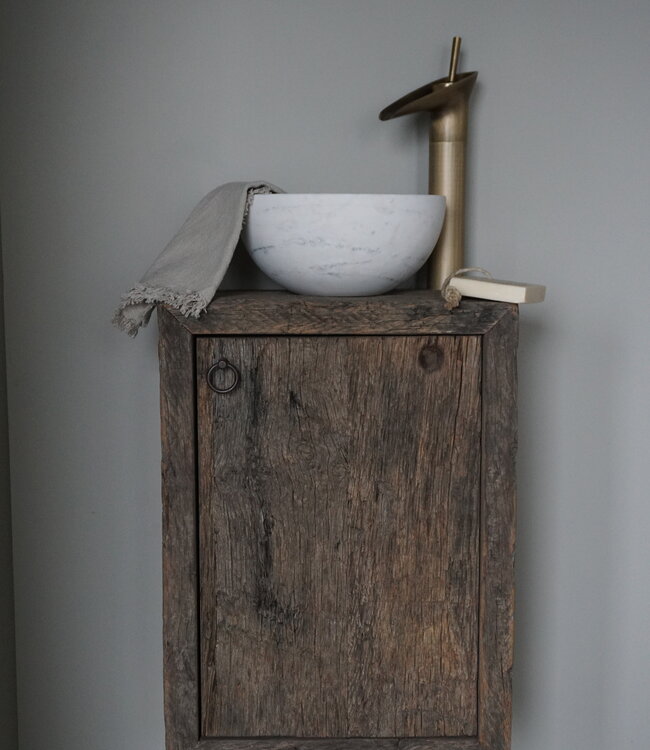 Rene Houtman Daantje Zwevend Toiletmeubel Geborsteld Oud Eiken H55 x  B40 x D25