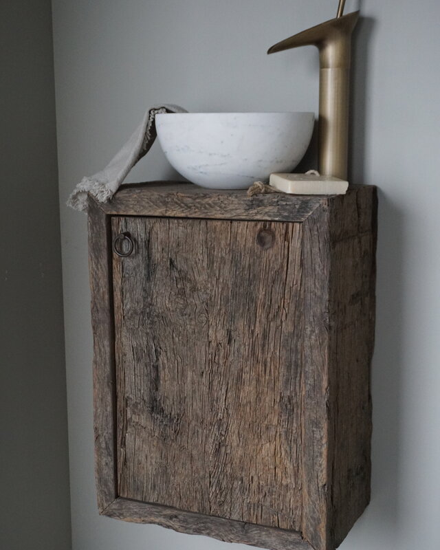 Rene Houtman Daantje Zwevend Toiletmeubel Geborsteld Oud Eiken H55 x B40 x D25