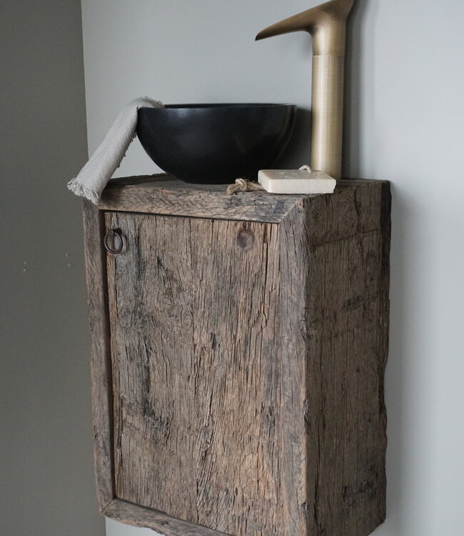 Rene Houtman Daantje Zwevend Toiletmeubel Geborsteld Oud Eiken H55 x  B40 x D25