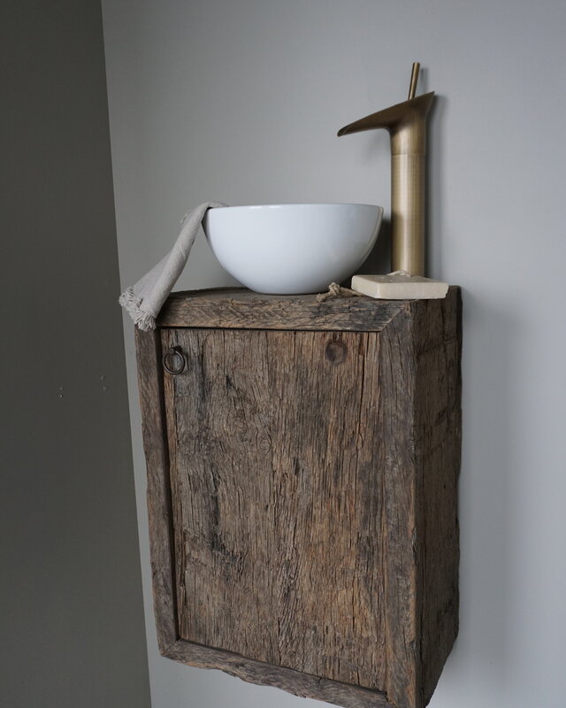Rene Houtman Daantje Zwevend Toiletmeubel Geborsteld Oud Eiken H55 x B40 x D25
