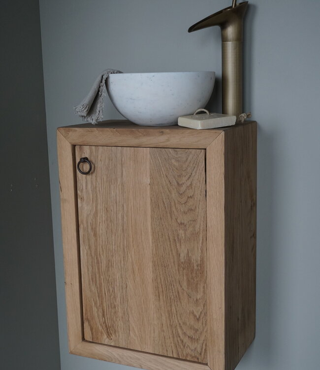 Rene Houtman Daantje Zwevend Toiletmeubel Geschaafd Oud Eiken  H55 x B40 x D25