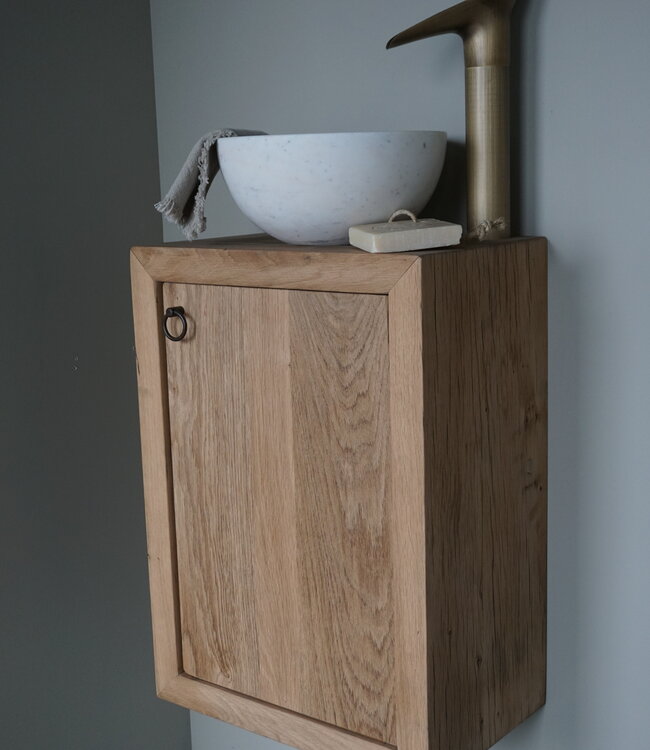 Rene Houtman Daantje Zwevend Toiletmeubel Geschaafd Oud Eiken  H55 x B40 x D25