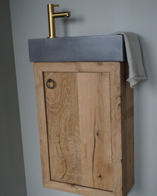 Rene Houtman Daantje Zwevend Toiletmeubel Geschaafd Oud Eiken