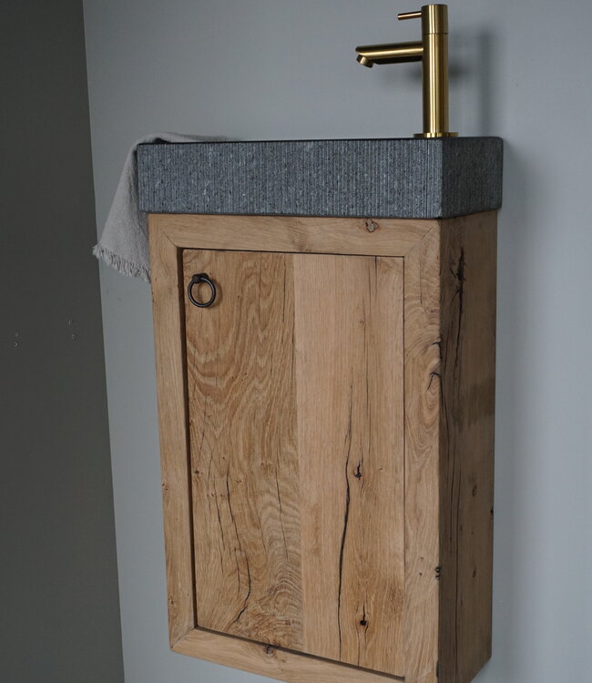 Rene Houtman Daantje Zwevend Toiletmeubel Geschaafd Oud Eiken | H55,5 x B36 x D17