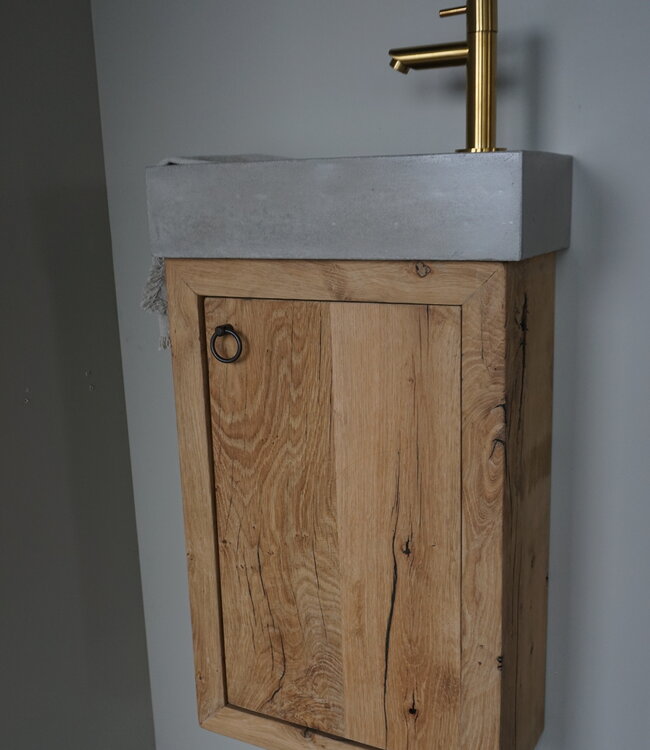 Rene Houtman Daantje Zwevend Toiletmeubel Geschaafd Oud Eiken | H55,5 x B36 x D17