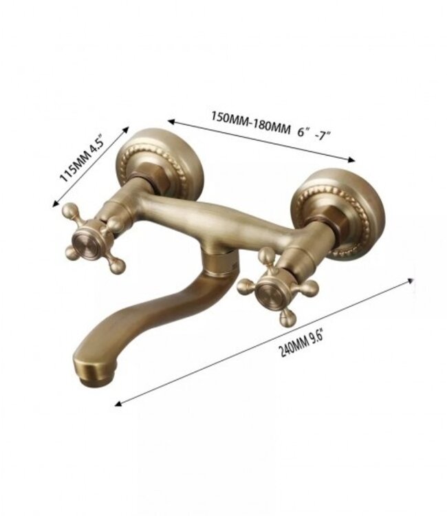 Rene Houtman Nostalgische Muurkraan Met Draaibare Uitloop | Brons