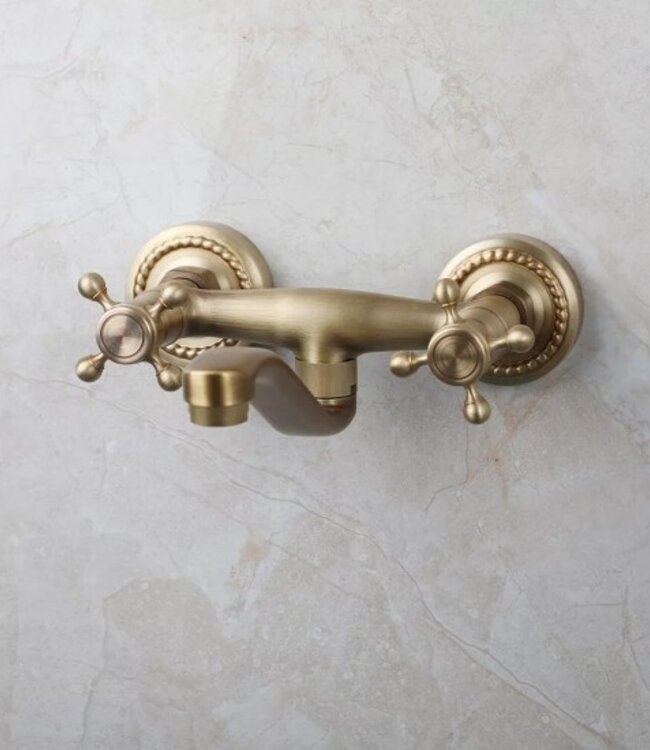 Rene Houtman Nostalgische Muurkraan Met Draaibare Uitloop | Brons