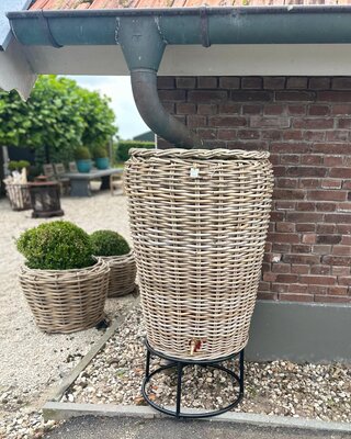Rene Houtman Regenton Rotan Grijs D70 x H125cm (200 Liter)