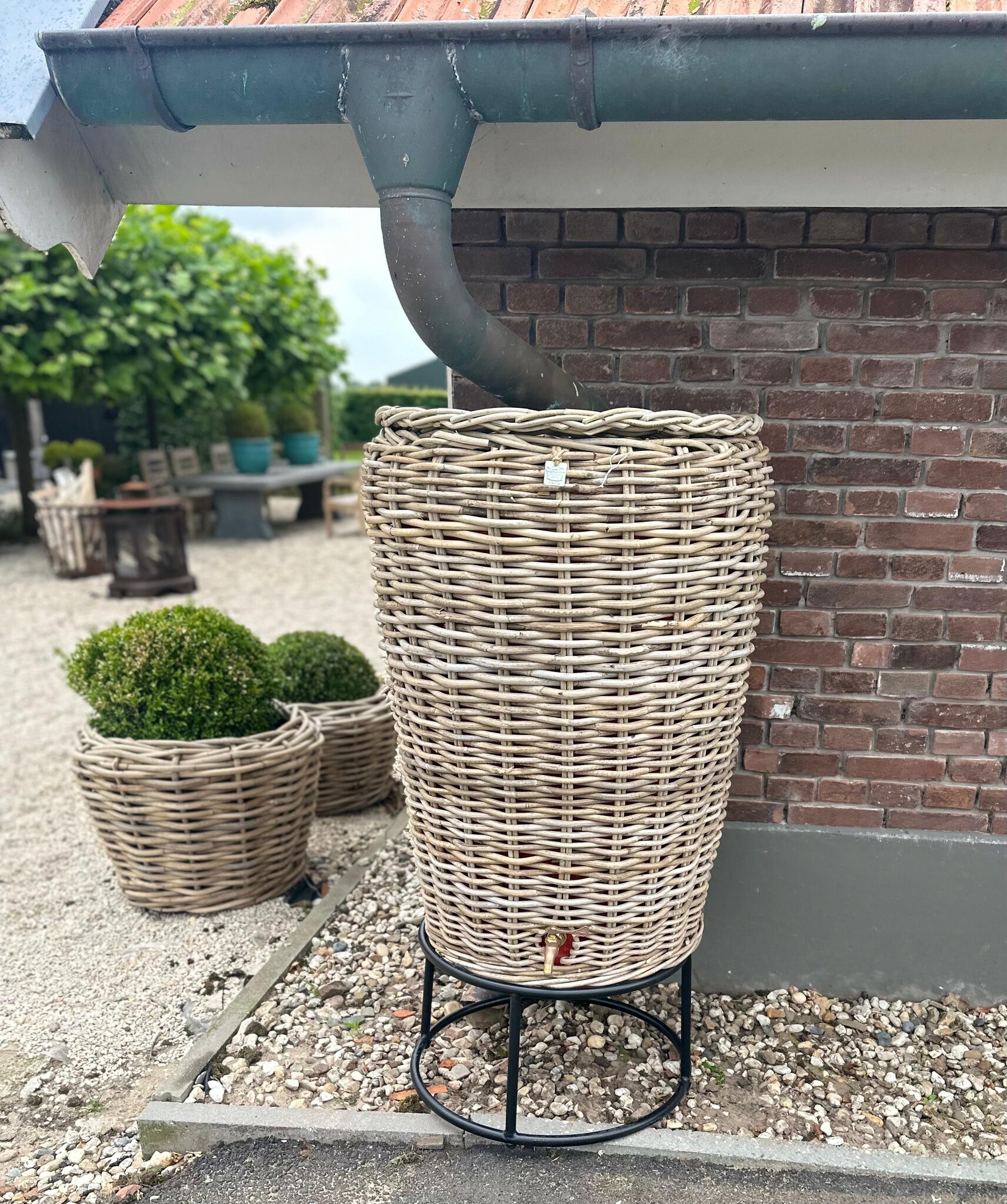 Rene Houtman Regenton Rotan Grijs D70 x H125cm (200 Liter)