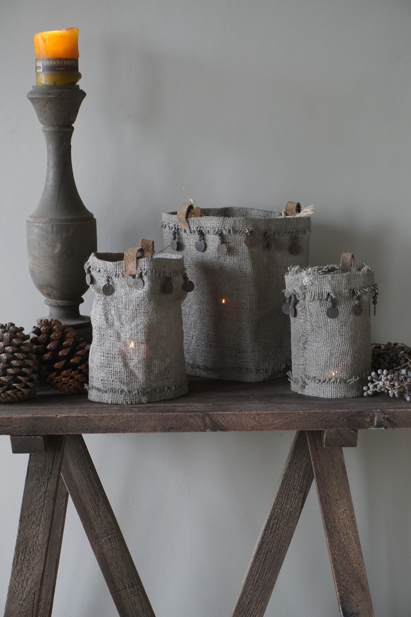 Rene Houtman Windlichtcover | Jute | Set Van 3 Stuks