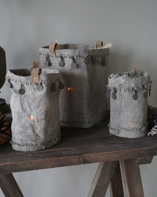 Rene Houtman Windlichtcover | Jute | Set Van 3 Stuks