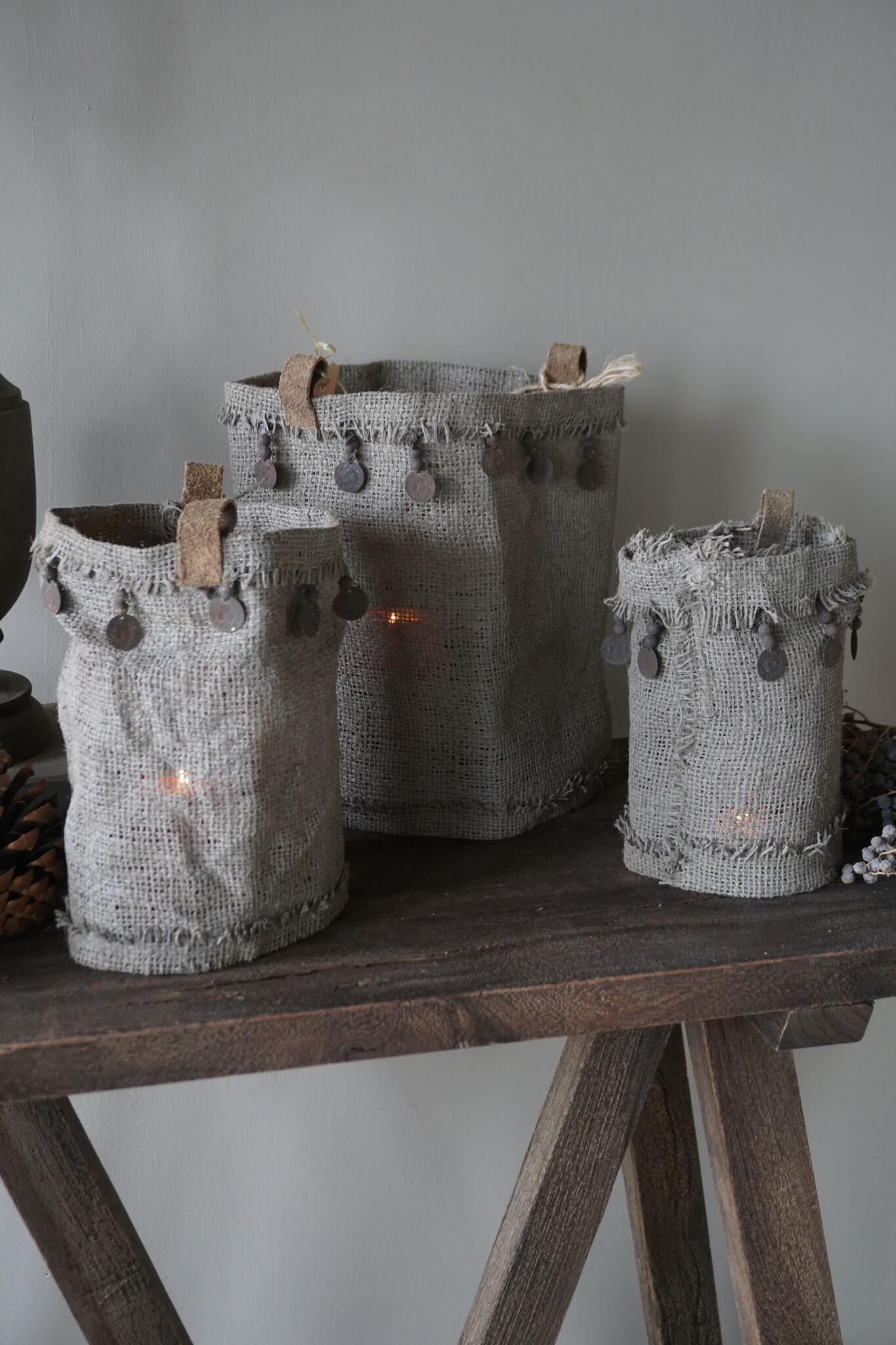 Rene Houtman Windlichtcover | Jute | Set Van 3 Stuks