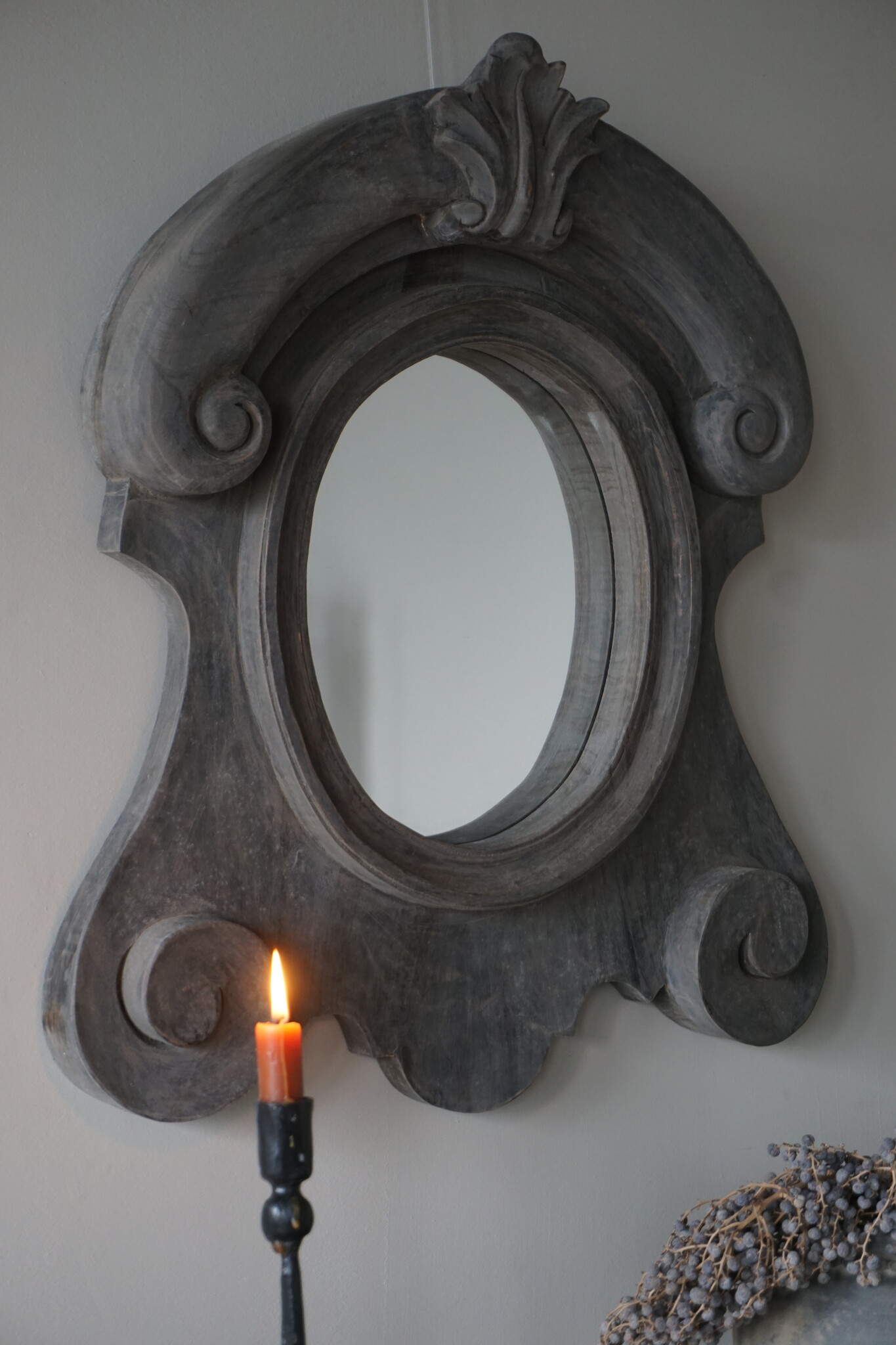 Rene Houtman Houten Ossenoog Spiegel Medium | H66xB55 cm