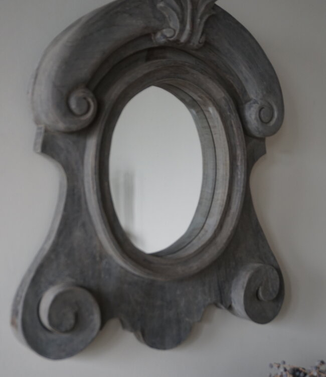 Rene Houtman Houten Ossenoog Spiegel Medium | H66xB55 cm