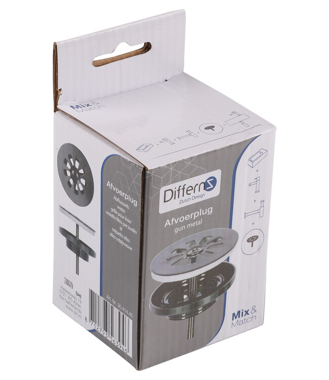 Differnz Afvoerplug | Gun Metal