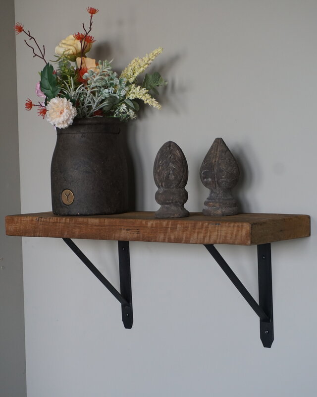 Rene Houtman Muurplank/Wandplank Naturel Met Beugels - 60 t/m 200 Cm