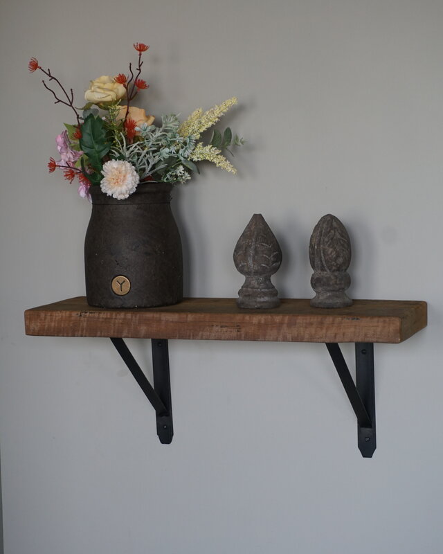 Rene Houtman Muurplank/Wandplank Naturel Met Beugels - 60 t/m 200 Cm