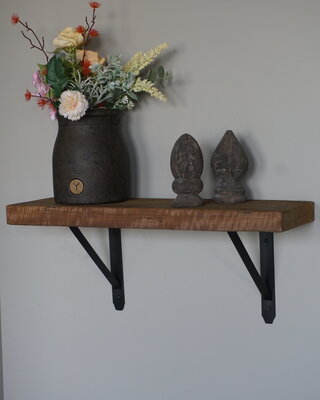 Rene Houtman Muurplank/Wandplank Naturel Met Beugels - Kies Maat